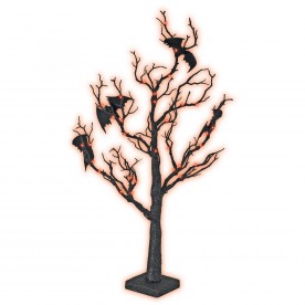 Halloween fa, denevérekkel, 70 cm, 40 narancs sz. LED - HTT 40
